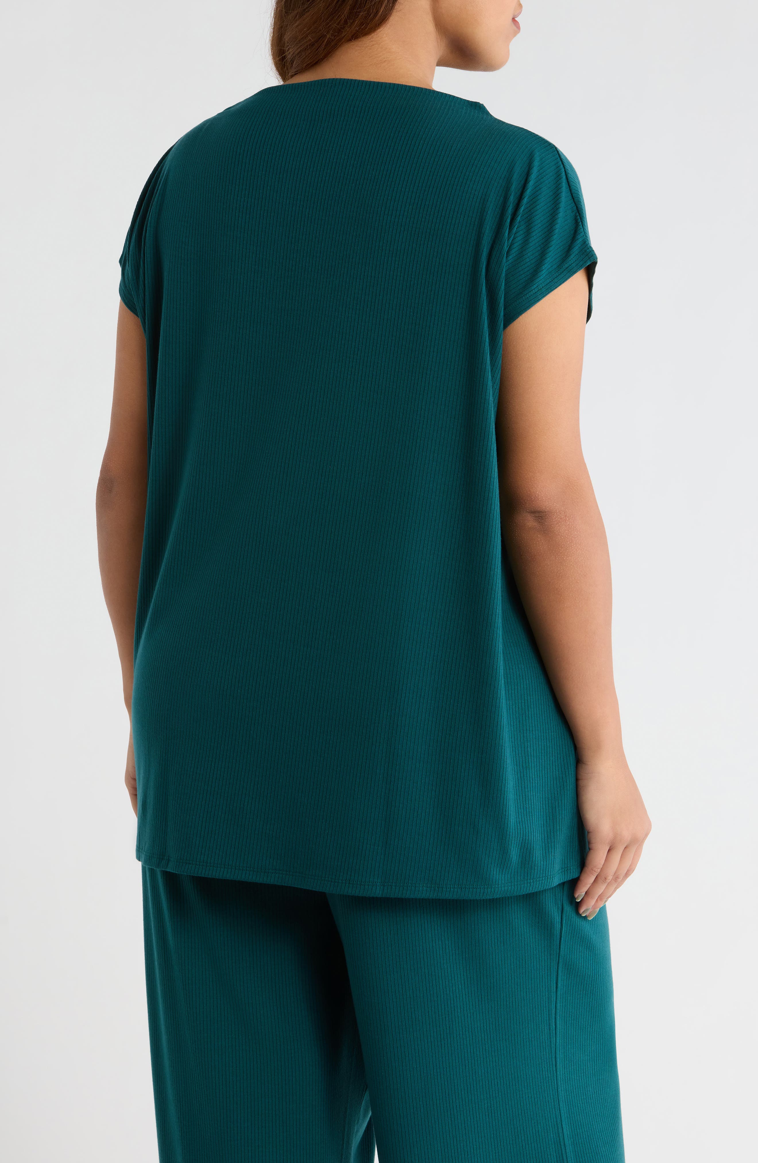 Rib Boxy Funnel Neck Top - image 2