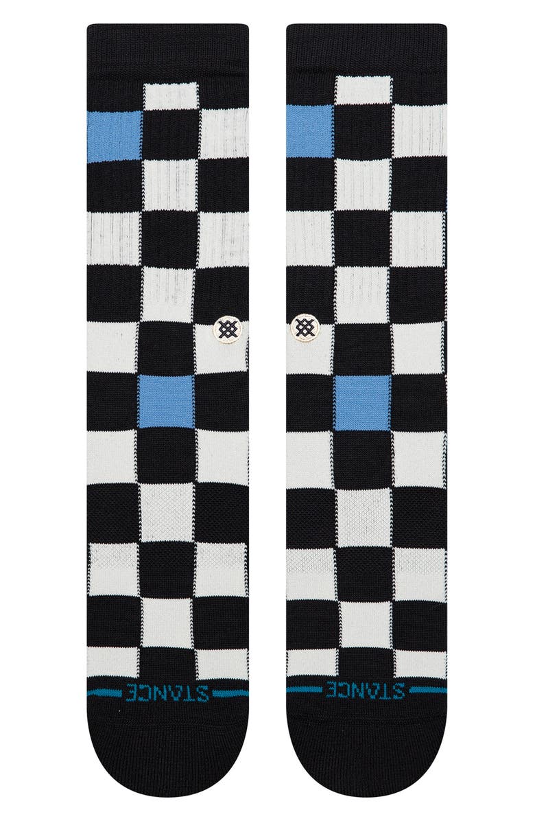 Stance Chef Check Cotton Blend Crew Socks, Alternate, color, Black