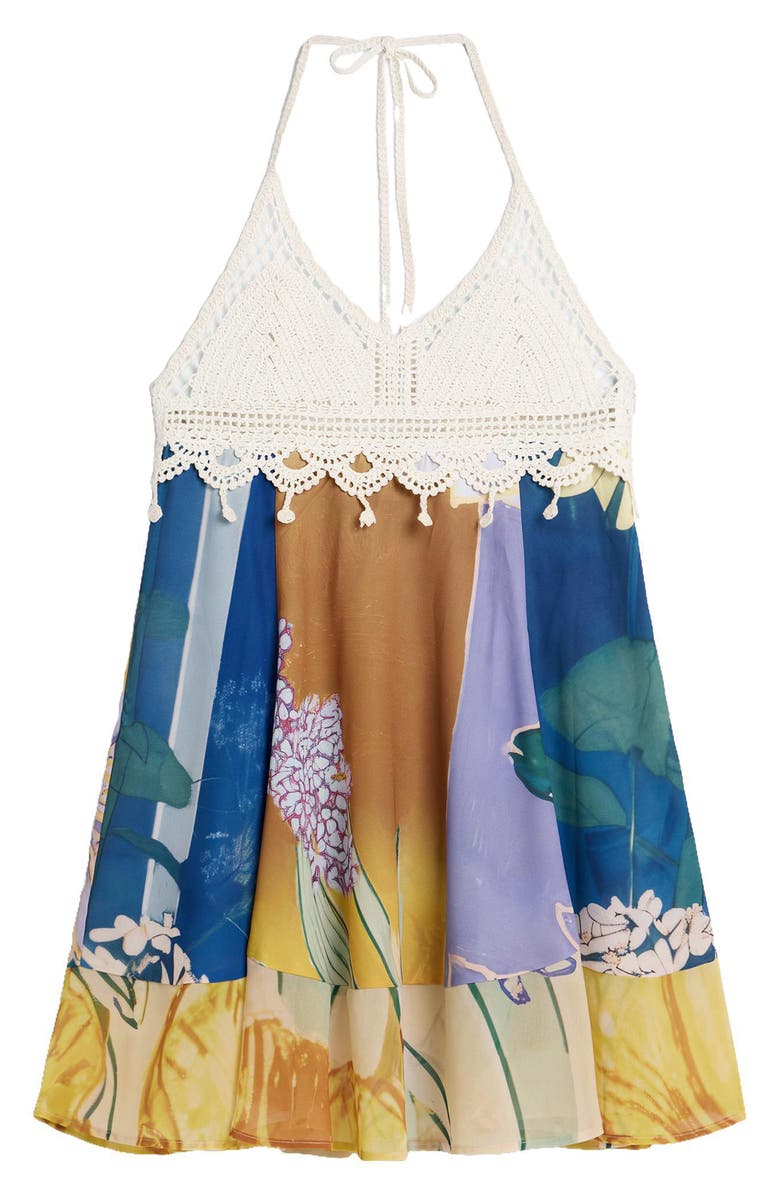 Desigual Sleeveless Crochet Minidress, Alternate, color, 