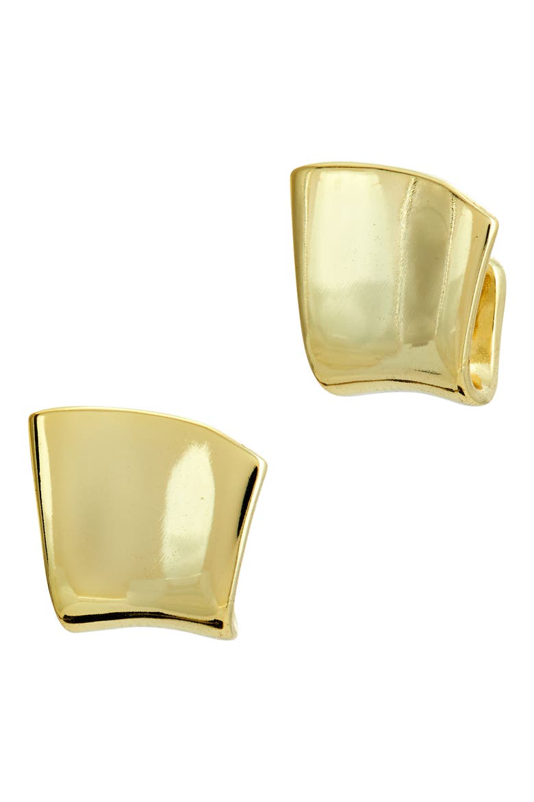 18K Yellow Gold Plated Sterling Silver Winged Stud Earrings, Main, color, YELLOW