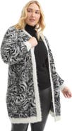 June + Vie Leopard-Print Eyelash Cardigan
