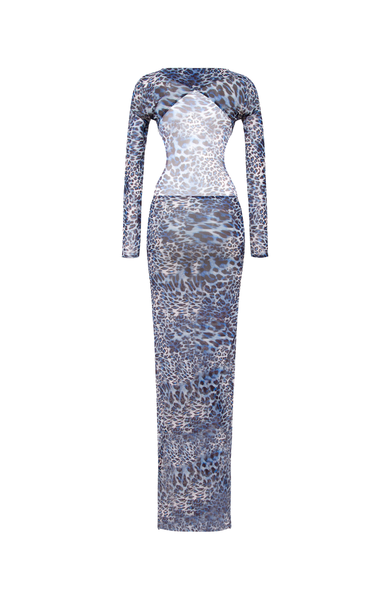 Luna B Camelia Dress, Alternate, color, Printed Leopard Blue