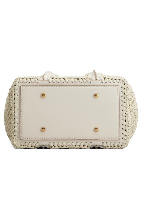 Tod's Mini T Timeless Crochet Raffia & Leather Shopping Bag