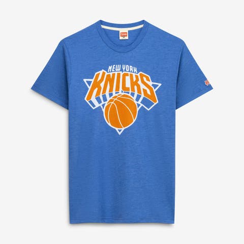 Unisex Homage  Blue New York Knicks Logo Tri-Blend T-Shirt