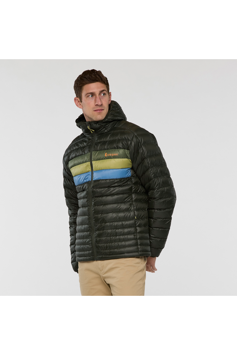 Fuego Down Hooded Jacket - Men's, Main, color, Woods Stripes