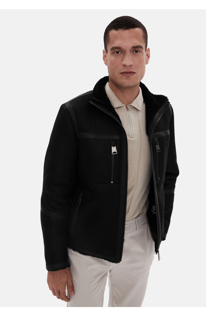 Furniq UK Fabian Sheepskin Coat, Alternate, color, Black