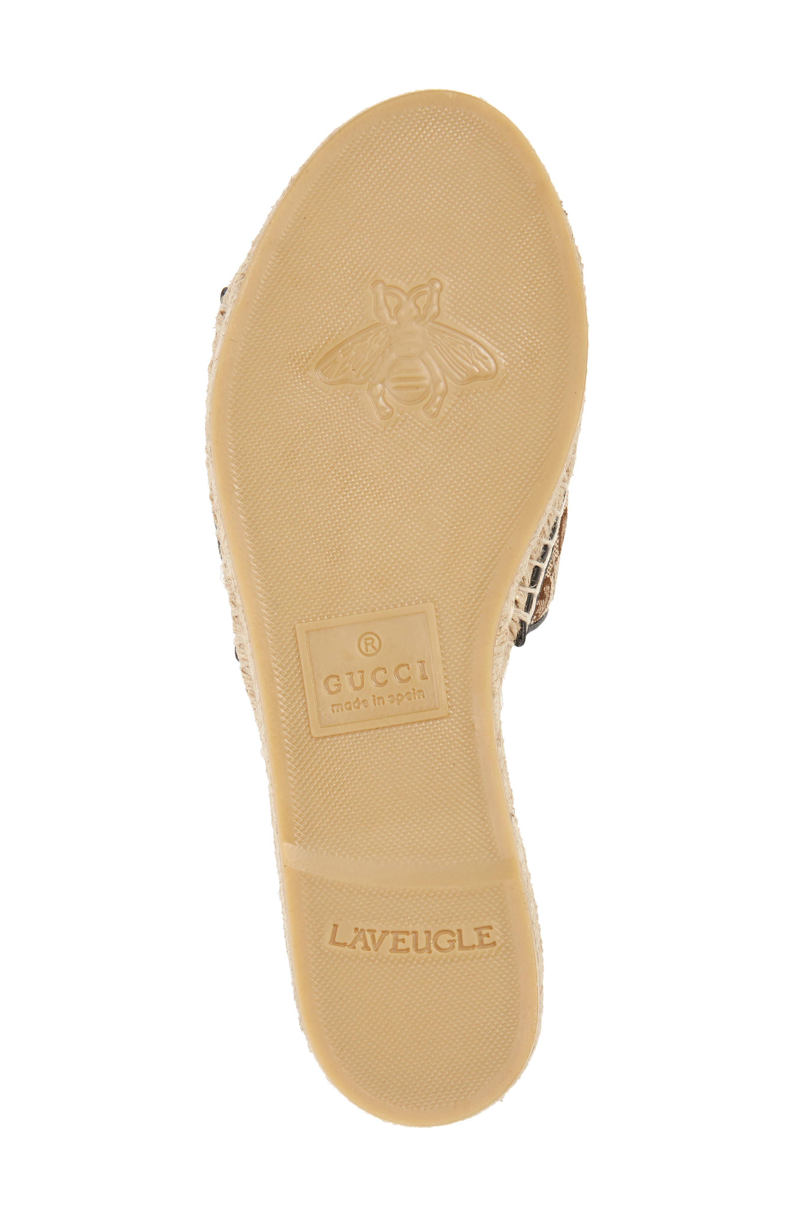 Gucci Pilar Original GG Canvas Espadrille Slide Sandal, Alternate, color, 