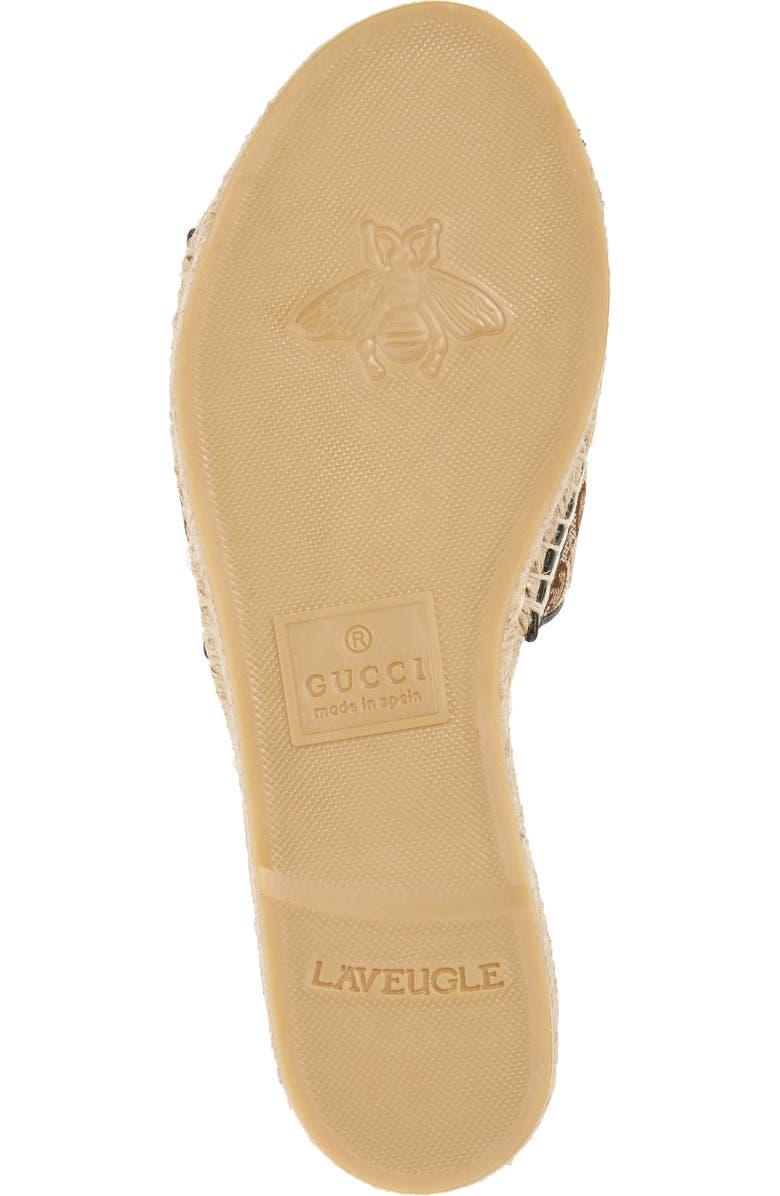 Gucci Pilar Original GG Canvas Espadrille Slide Sandal, Alternate, color,