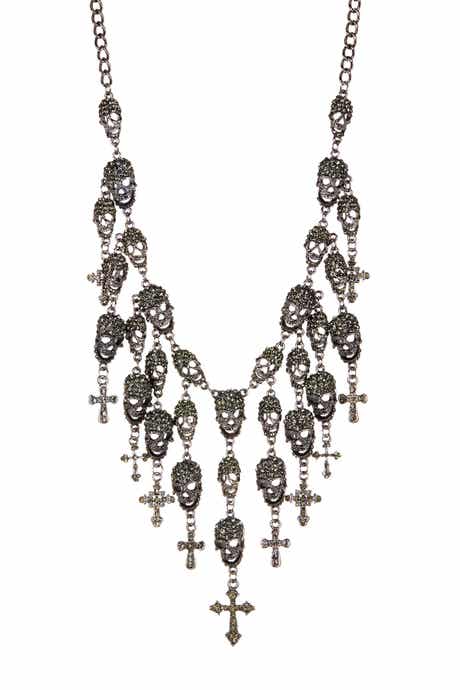 EYE CANDY LOS ANGELES Skully Fringe Necklace