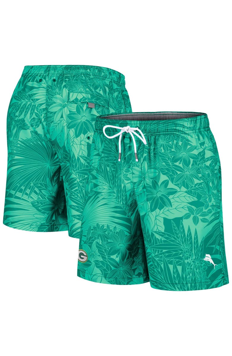 Tommy Bahama Men's Tommy Bahama Green Green Bay Packers Santiago Palms Board Shorts, Main, color, 