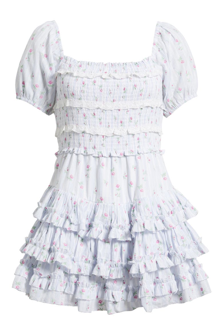 Fellows Ruffle Minidress, Alternate, color, COASTLINE BLUE