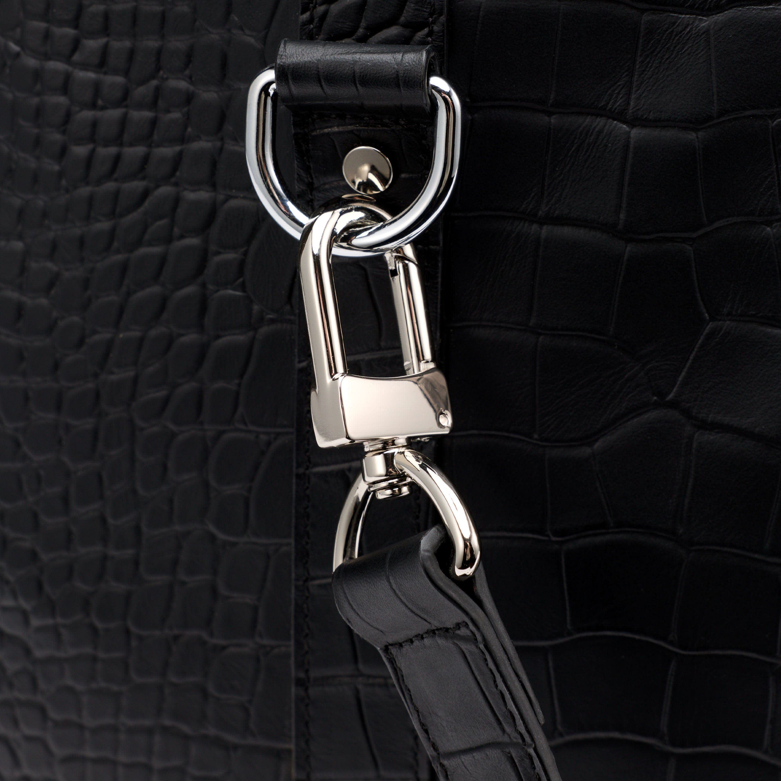 MARC NOLAN Large Weekender Duffle Bag, Alternate, color, Black Croc