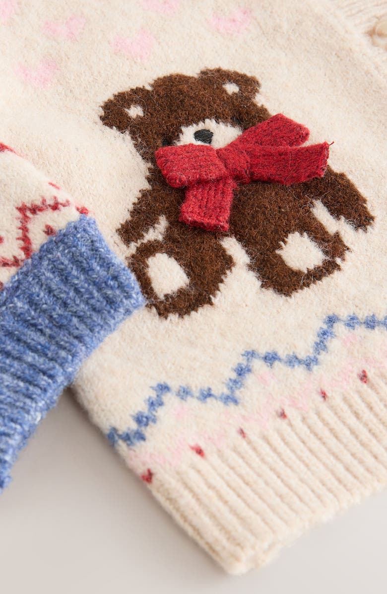NEXT Kids' Teddy Bear Cardigan, Alternate, color, Neutral