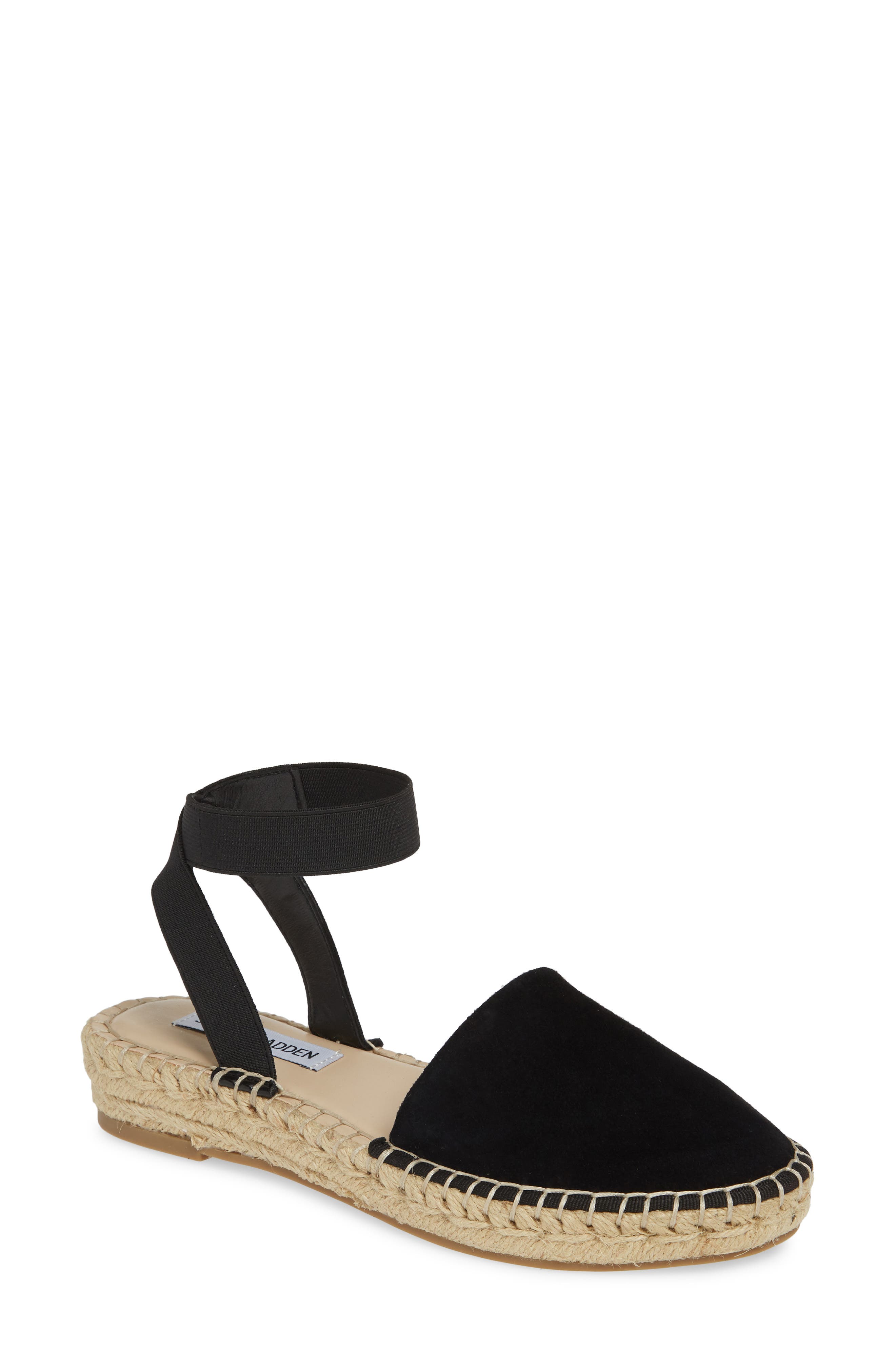 Moment Strappy Espadrille Sandal, Main, color, BLACK SUEDE