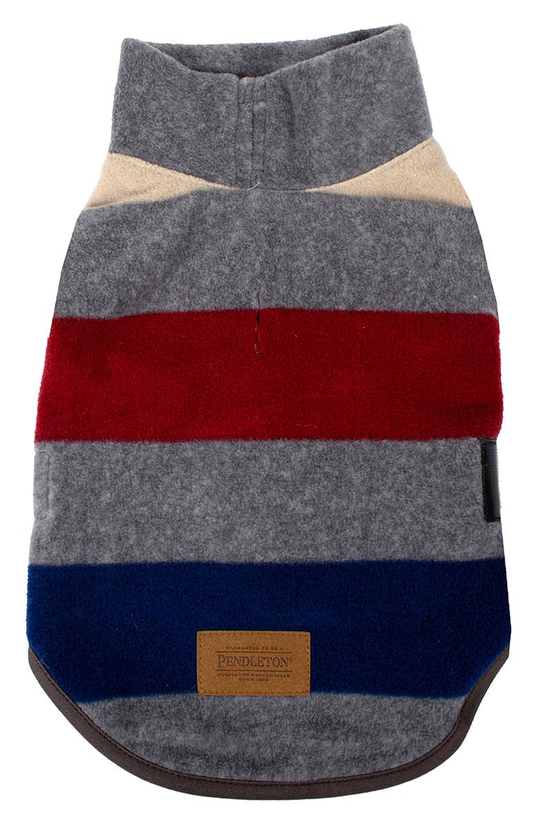 Pendleton Fleece Dog Vest, Main, color, Cabin Stripe Gray