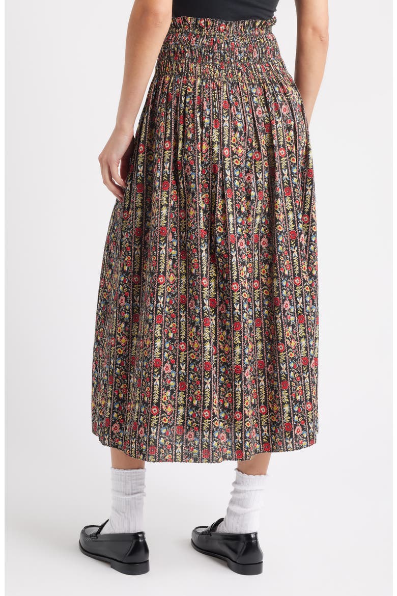 The Canary Floral A-Line Midi Skirt, Alternate, color, GARLAND PRINT