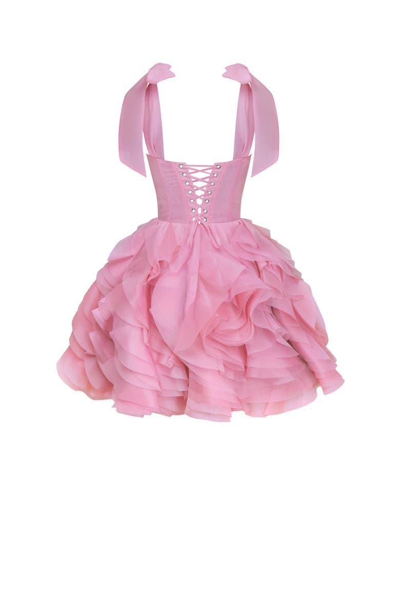 Milla Corset Mini Evening & Special Occasion Dress with Floral Appliques, Alternate, color, Pink