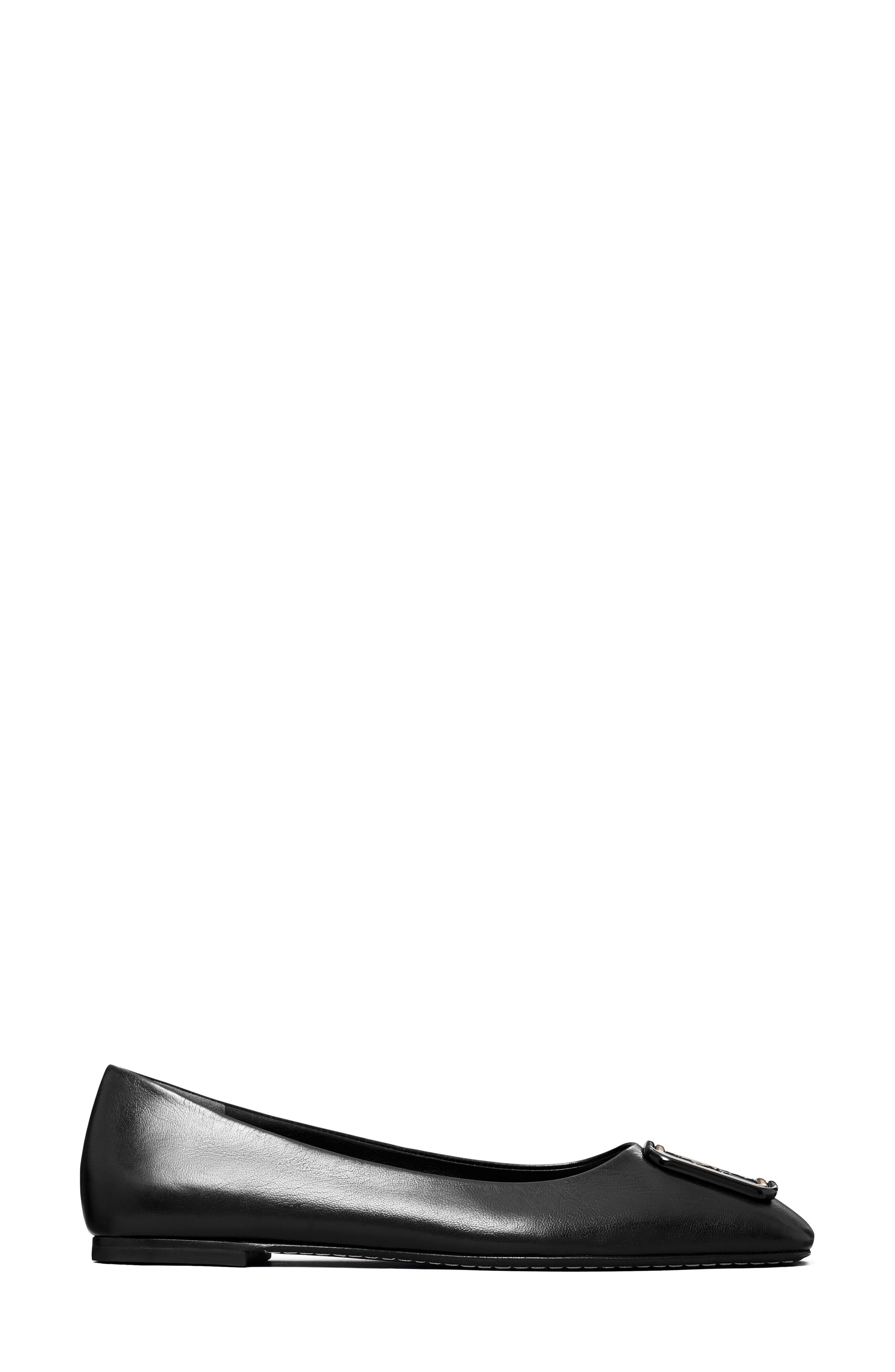 Georgia Square Toe Ballet Flat, Alternate, color, PERFECT BLACK