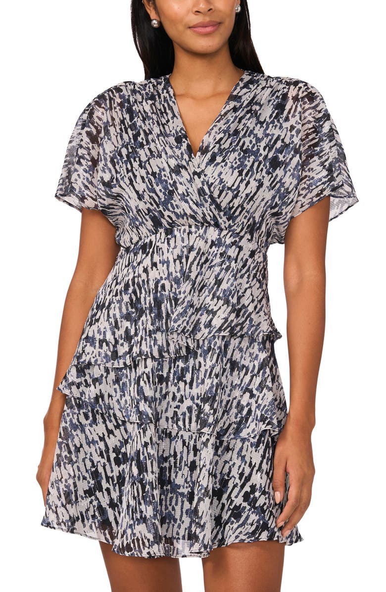 Halogen<sup>®</sup> Printed Tiered Dress, Alternate, color, Antarctica