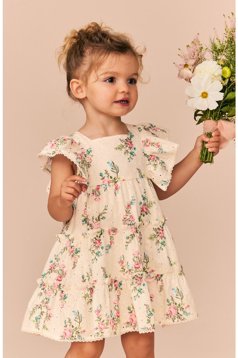 Kids' Floral Ruffle Party Dress, Alternate, color, PINK