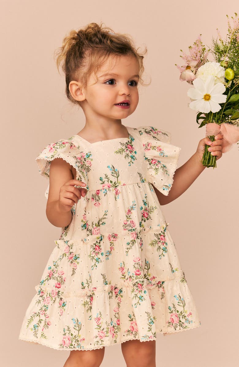 NEXT Kids' Floral Ruffle Party Dress, Alternate, color, 