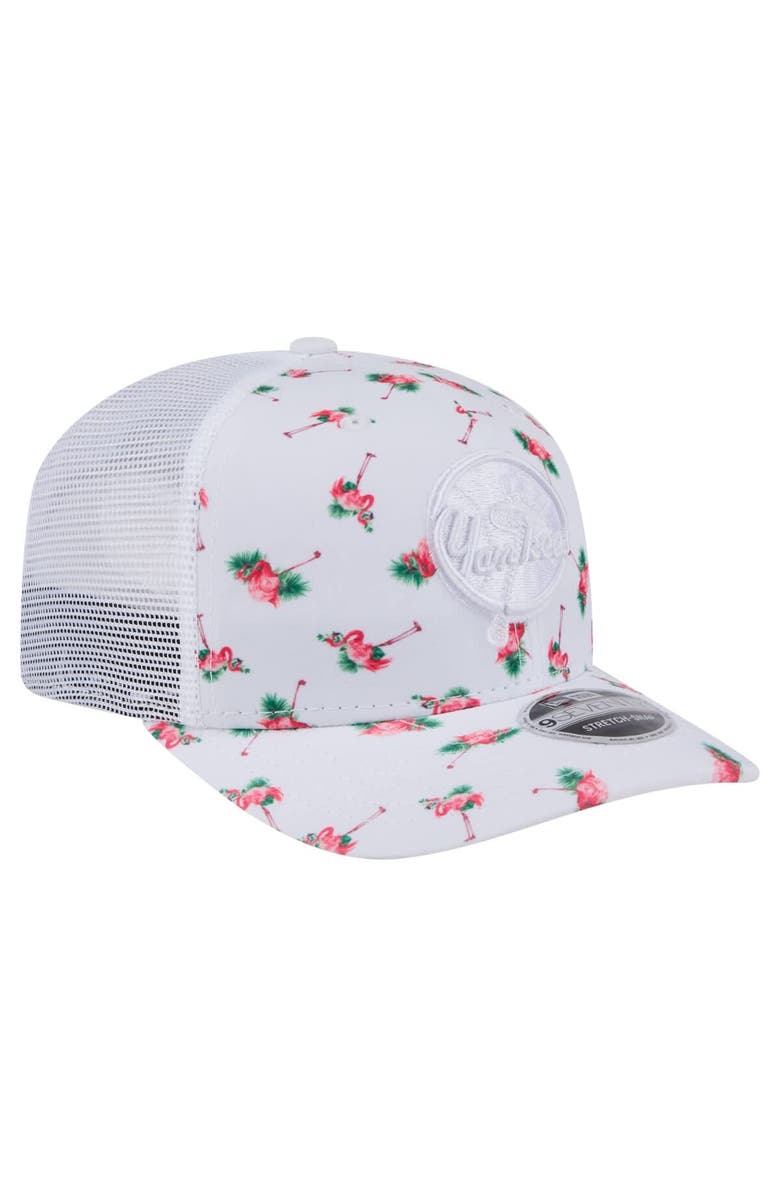 New Era Men's New Era White New York Yankees Flamingo Mesh Back 9SEVENTY Stretch-Snap Hat, Alternate, color, White