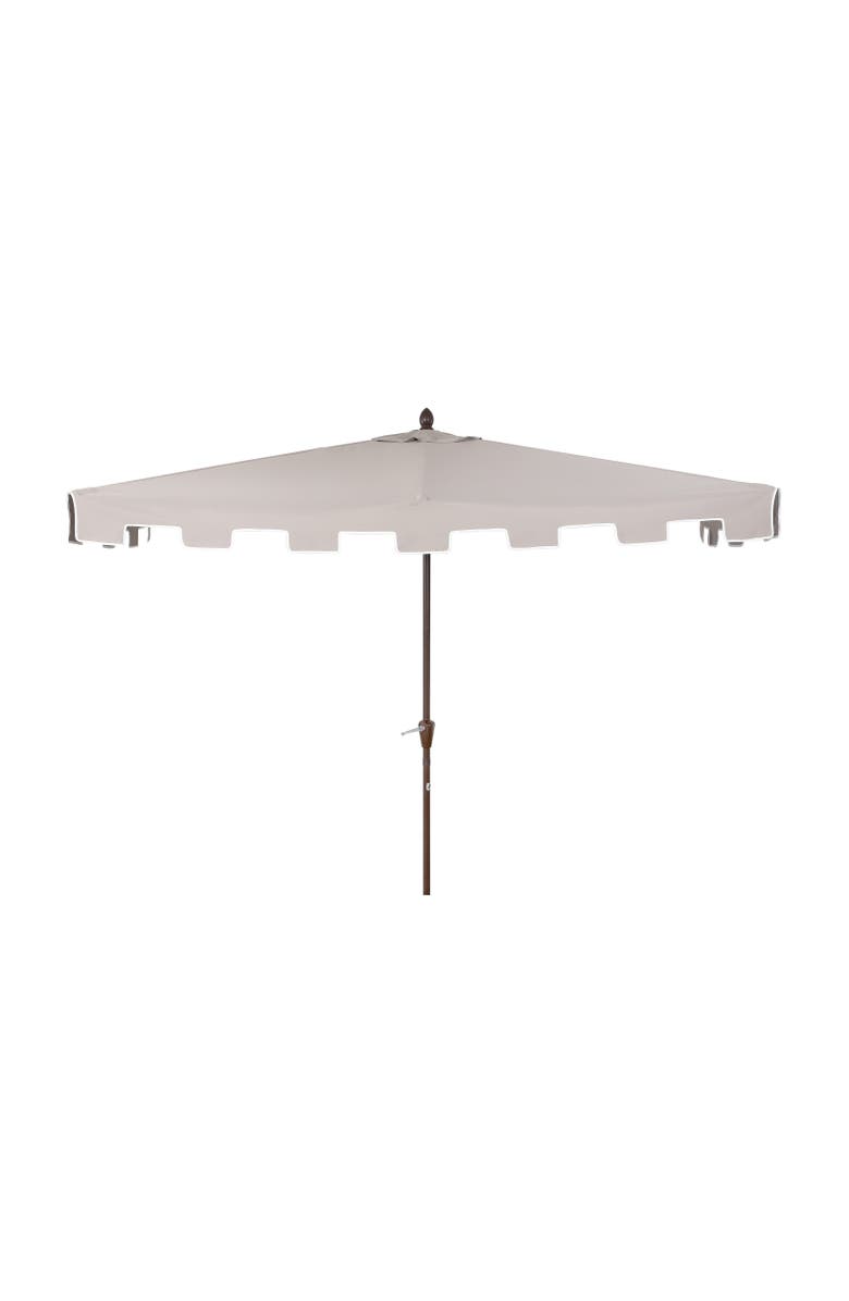 JONATHAN Y Sidney Coastal Half Patio Umbrella with Crank, UV-Resistant Space-Saving Wall-Hugging Aluminum Balcony Sun Shade, Alternate, color, Gray