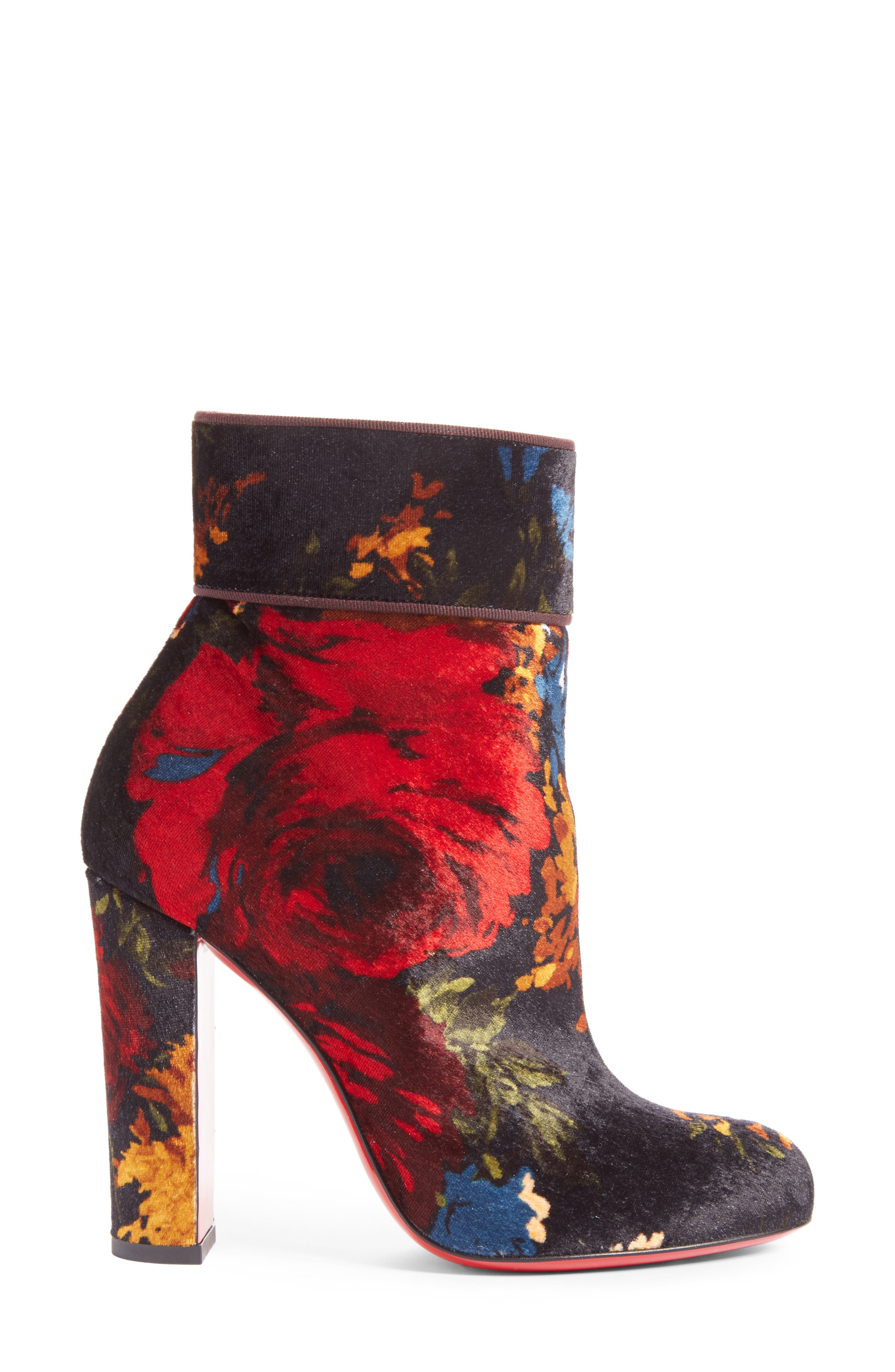 Moulamax Floral Velvet Bootie, Alternate, color, BLACK FLORAL VELVET