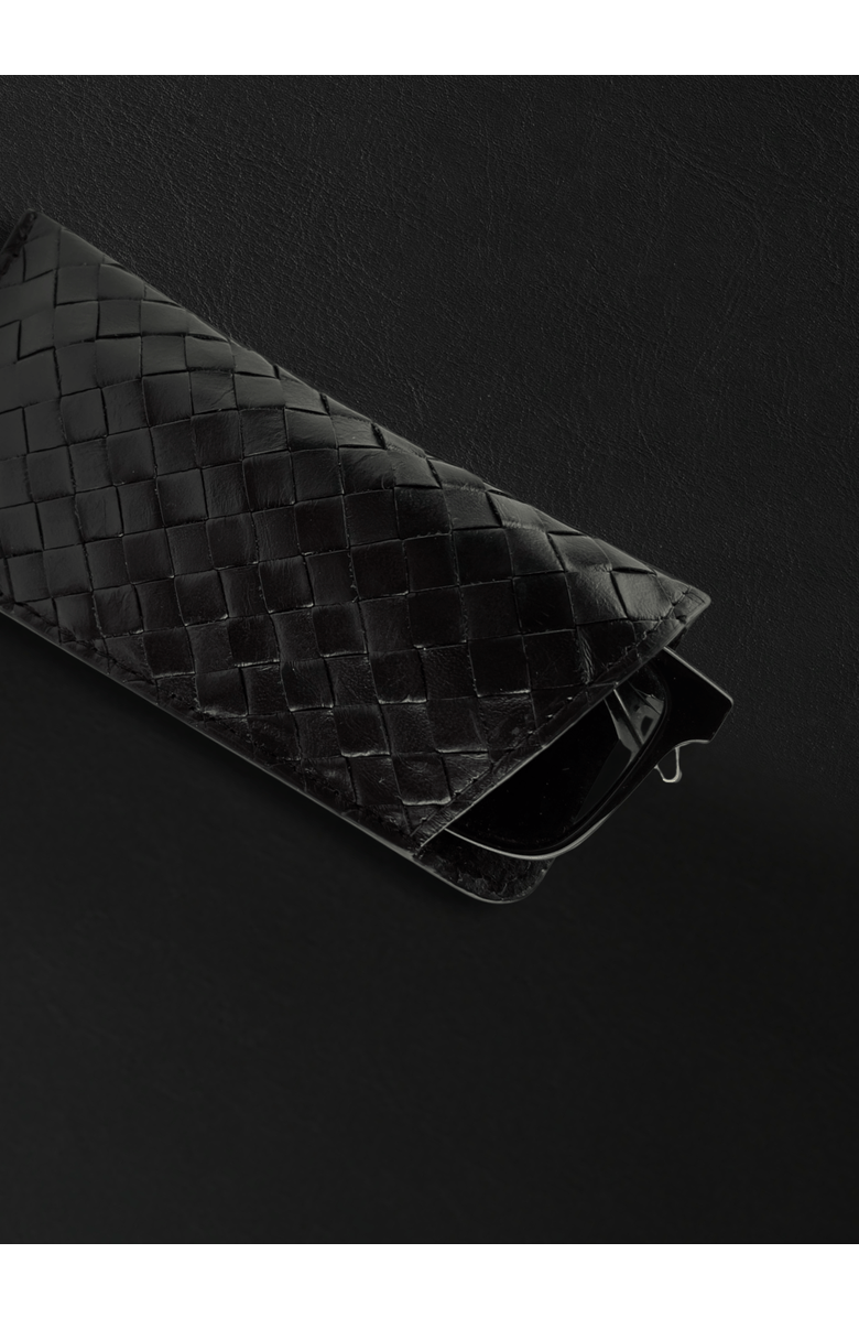 Deux Mains Woven Sunglass Case, Alternate, color, Black