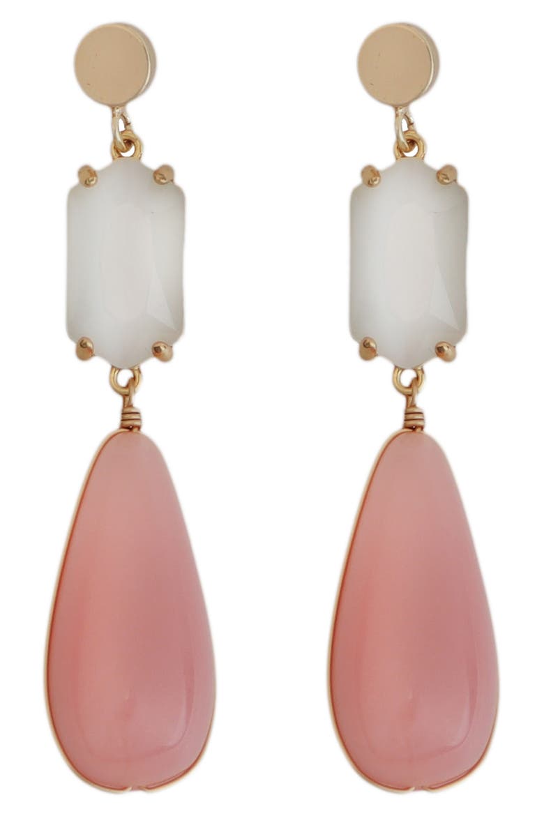 Teardrop Earrings, Main, color, PINK