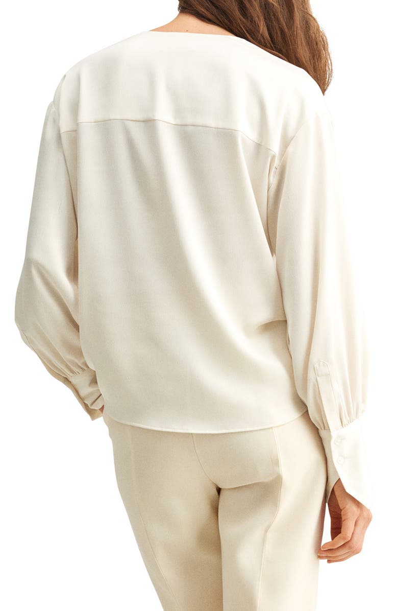 MANGO Flowy Satin Popover Blouse, Alternate, color, 