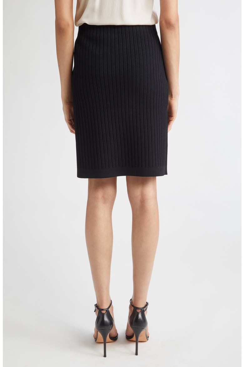 Belle Rib Knit Pencil Skirt, Alternate, color, BLACK