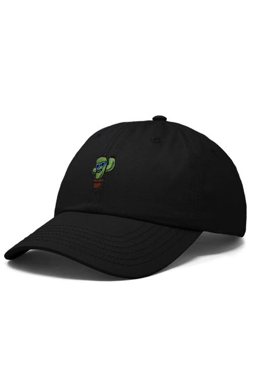 Dalix Cactus Embroidered Casual Cap In Black