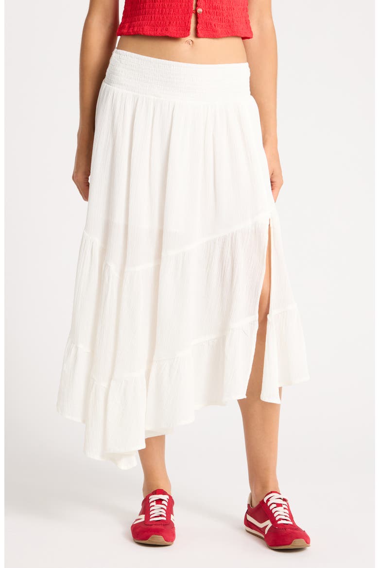 Tiered Asymmetric Skirt, Main, color, IVORY