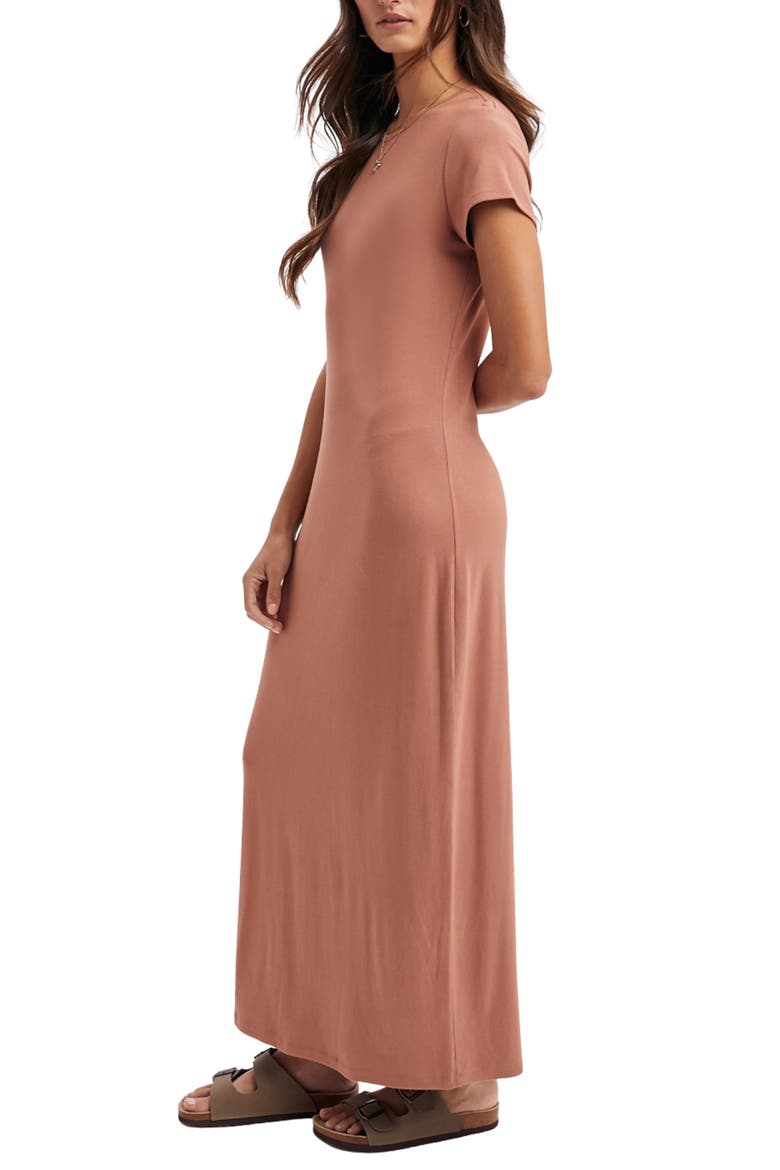 Basic Maxi T-Shirt Dress, Alternate, color, CLAY