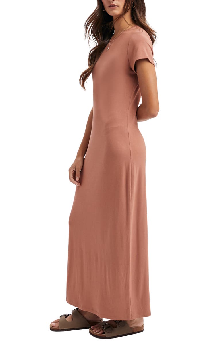 WISHLIST Basic Maxi T-Shirt Dress, Alternate, color, Clay