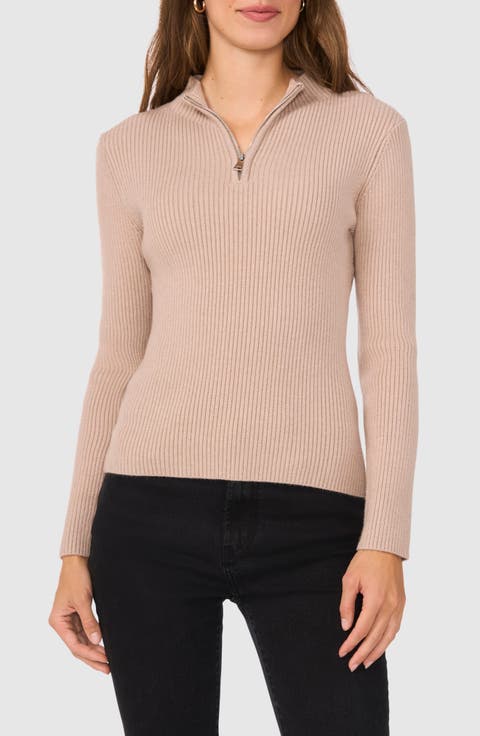 Rib Quarter Zip Sweater