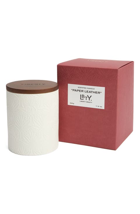 Paper Leather Ceramic Candle