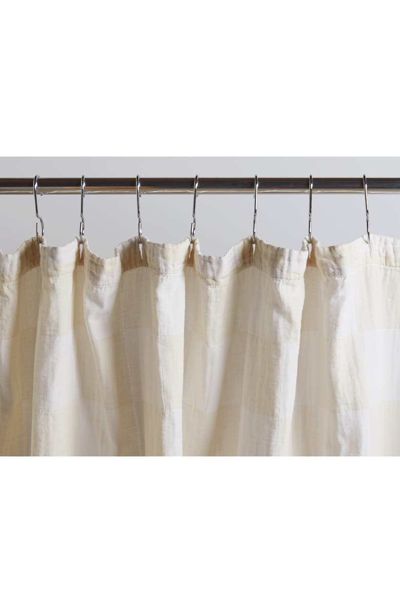 Parachute Check Cotton Gauze Shower Curtain, Alternate, color,