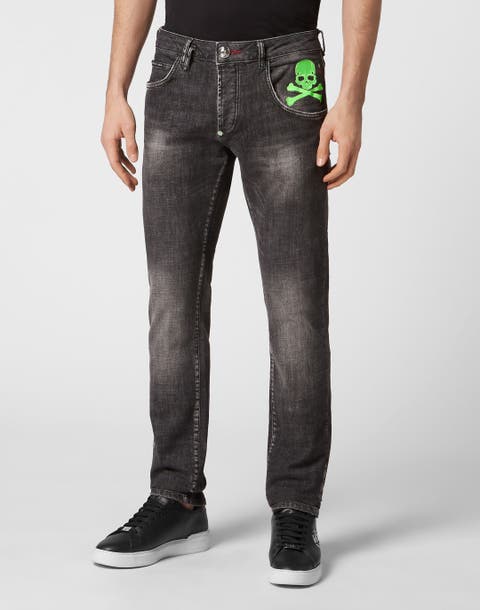 Denim Trousers Super Straight Cut Skull&Bones Men