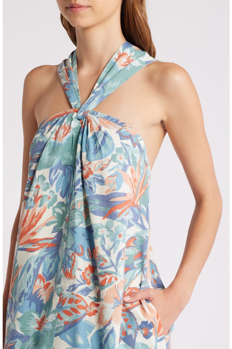 Bay Twist Seersucker Halter Dress, Alternate, color, PARADISE BLOSSOM