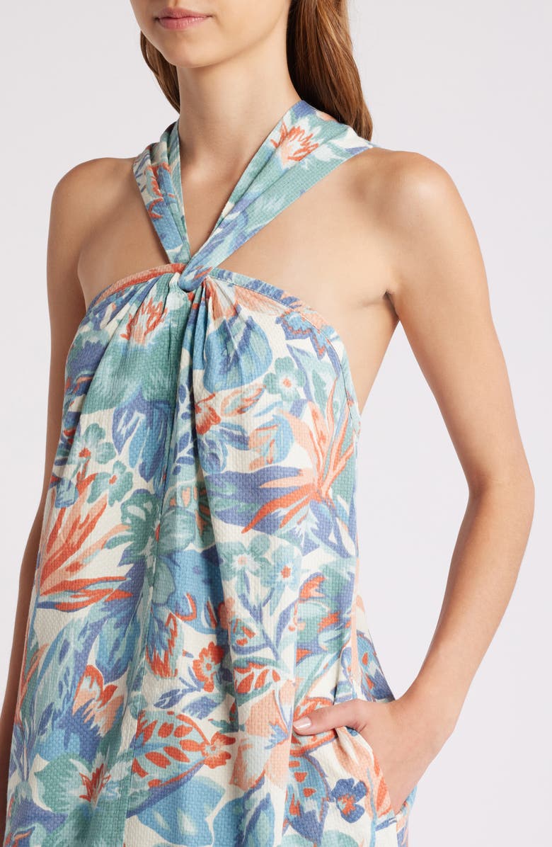 Faherty Bay Twist Seersucker Halter Dress, Alternate, color, Paradise Blossom