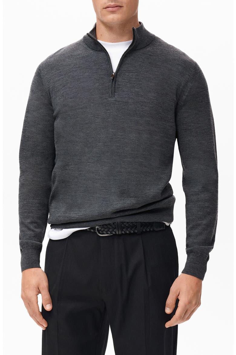 Perkins Wool Quarter Zip Sweater, Main, color, MEDIUM HEATHER GREY