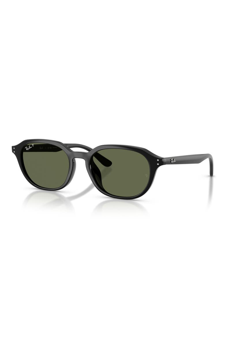 54mm Polarized Square Sunglasses, Alternate, color, BLACK / DARK GREEN POLAR