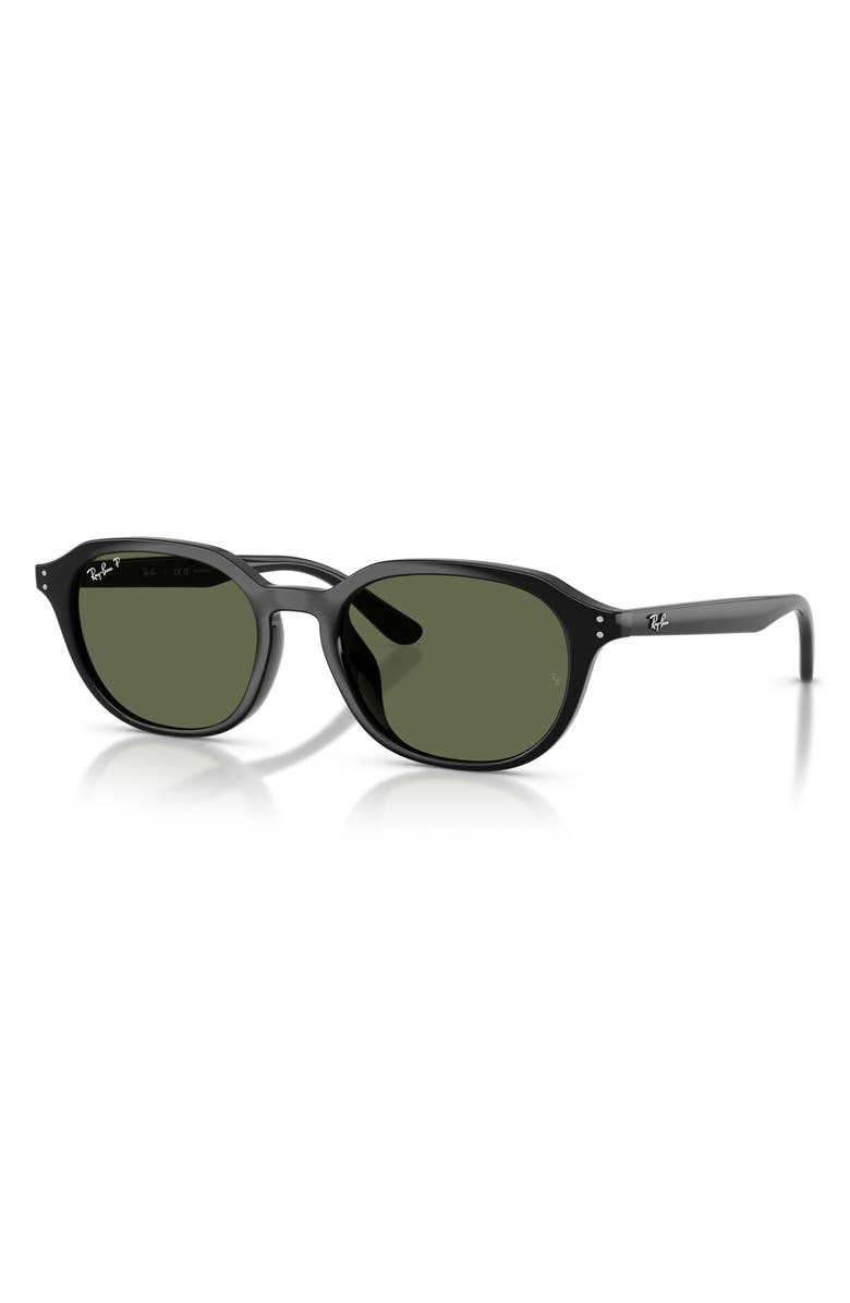 Ray-Ban 54mm Polarized Square Sunglasses, Alternate, color, Black / Dark Green Polar