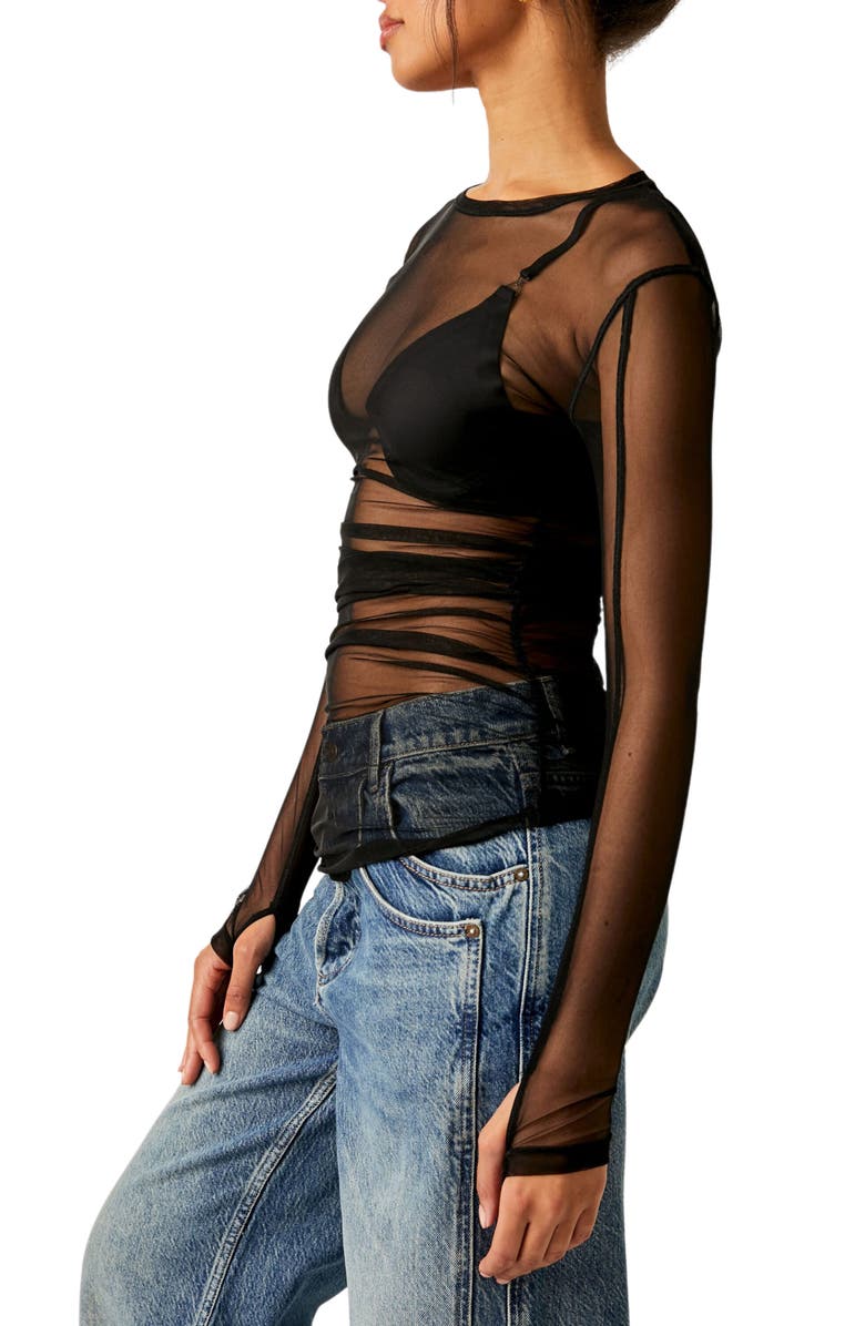 Free People Last Layer Sheer Mesh Top, Alternate, color,