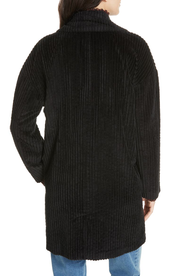 Organic Cotton Corduroy Coat, Alternate, color, BLACK