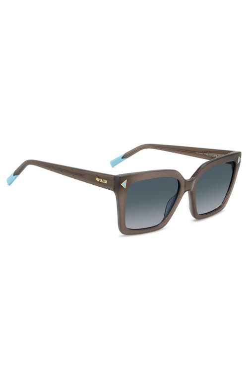 Shop Missoni 55mm Gradient Square Sunglasses In Mud/dark Blue