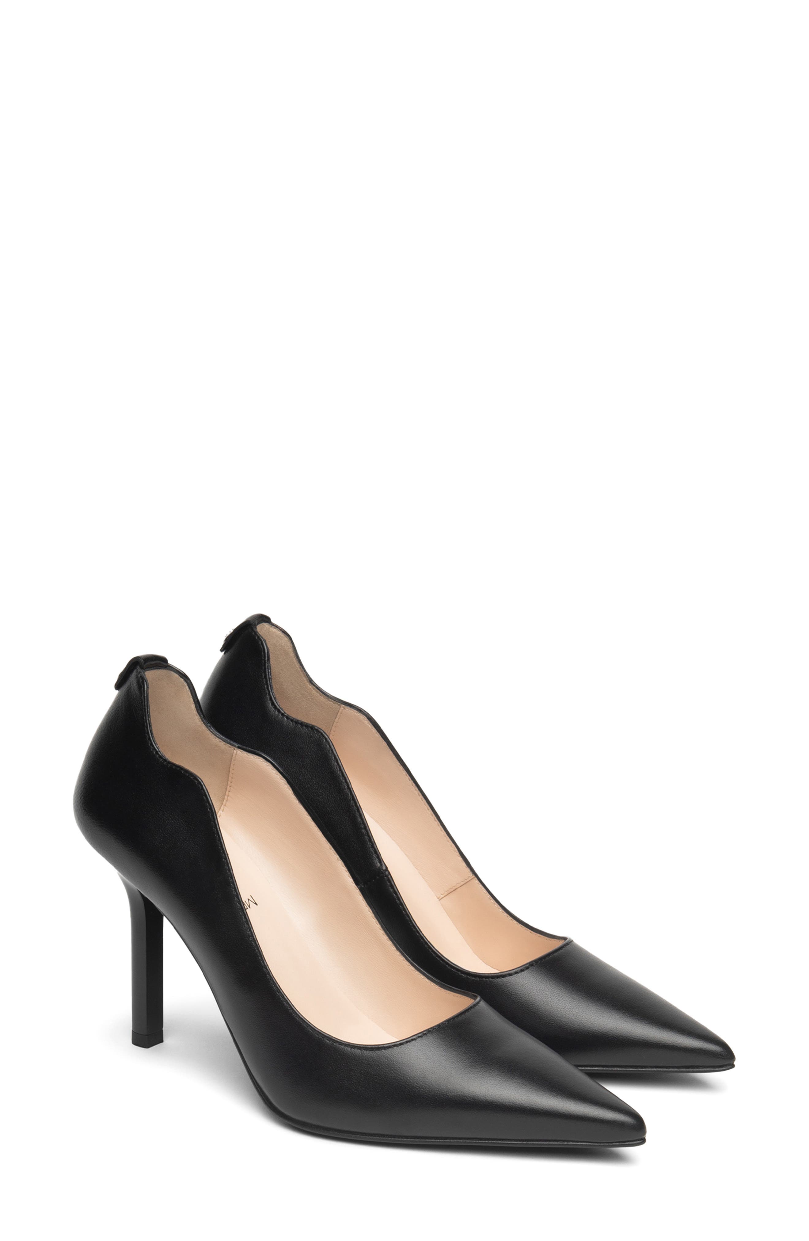Scallop Pointed Toe Pump, Main, color, BLACK