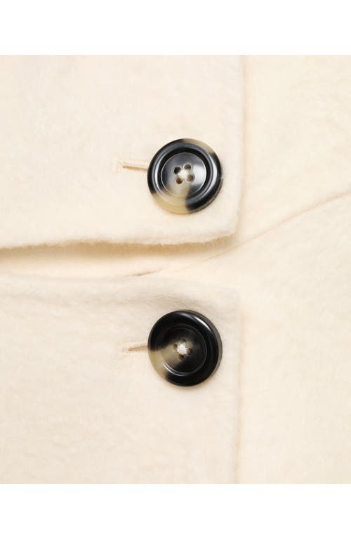 Mango Stand Collar Wool Blend Coat In Neutral